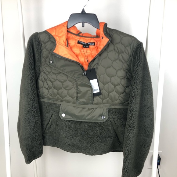 NWT Veronica Beard Leo High Pile Fleece Quilted Pullover size M - Picture 7 of 15